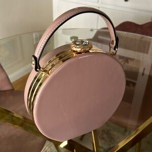 La Terre - Lavender patent leather pillbox purse clutch